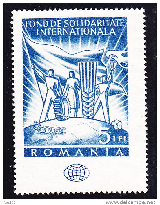 International Solidarity Fund 5 Lei Cinderellas Stamps MNH Romania. - Fiscaux