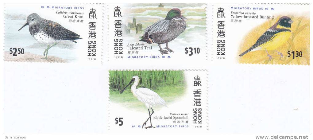 Hong Kong,Birds Issue Of 1997 -4 Stamps ,nice Topical Issue-SKRILL PAYMENT ONLY - Unused Stamps