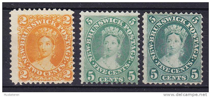 Canada Province New Brunswick 1860-63 SG 11,14,15  Queen Victoria MNG - Unused Stamps