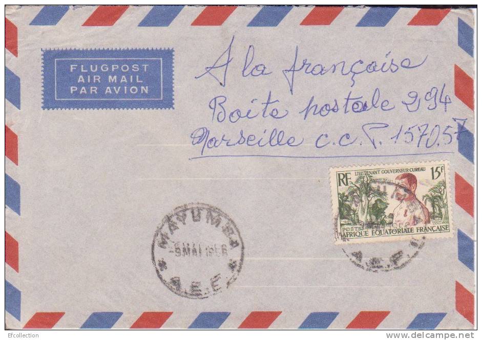 MARCOPHILIE - MAYUMBA ( Petit Bureau ) GABON - 1956 - COLONIES - A.E.F - N°230 - AVION - LETTRE - Other & Unclassified
