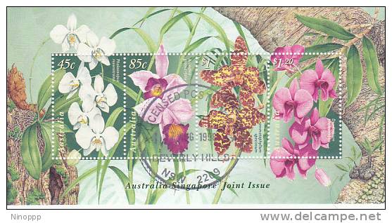 Australia-1998 Orchids    Used Souvenir Sheet - Hojas, Bloques & Múltiples