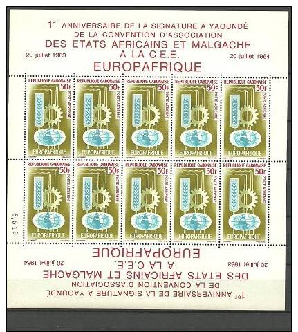 GABON-FOGLIETTO EUROPAFRIQUE 1963/64-NUOVO MNH** - Gabon