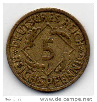 GERMANIA 5 REICHSPFENNING 1936 - 5 Reichspfennig