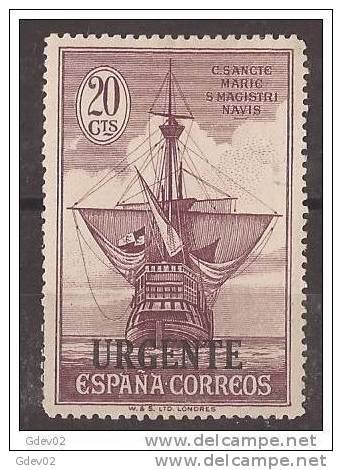 ES546-LA542. Spain Espagne DESCUBRIMIENTO DE AMERICA Barcos.1930 .URGENTE.(Ed 546*).leve Charnela MAGNIFICOS - Nuevos