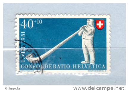 SUISSE , Cor Des Alpes,  Yv. 511   Ø , Cote 12 €,  Alpenhorn  Ø - Music