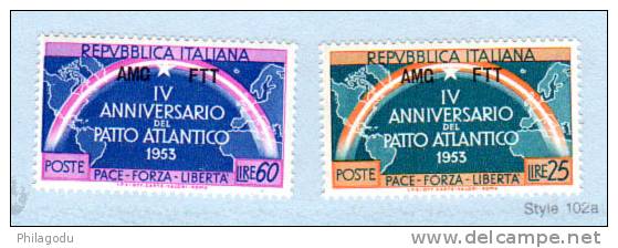 Trieste 1953, Pacte Atlantique (OTAN), 176 / 177**,(adh 25l) - NATO