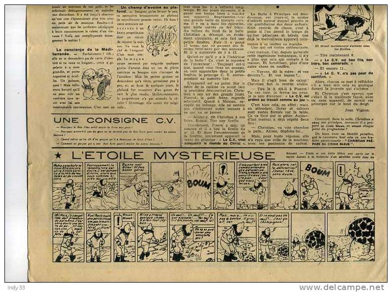 - COEURS VAILLANTS  N°48  NOV.  1943 AVEC TINTIN : "L´ETOILE MYSTERIEUSE"  EN FEUILLETON - Tintin