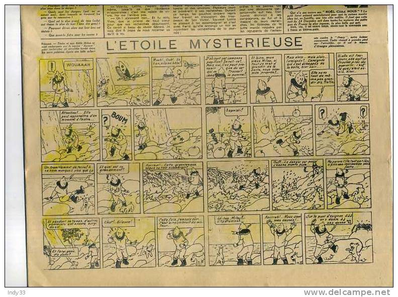 - COEURS VAILLANTS  N°49  DEC.   1943 AVEC TINTIN : "L´ETOILE MYSTERIEUSE"  EN FEUILLETON - Tintin