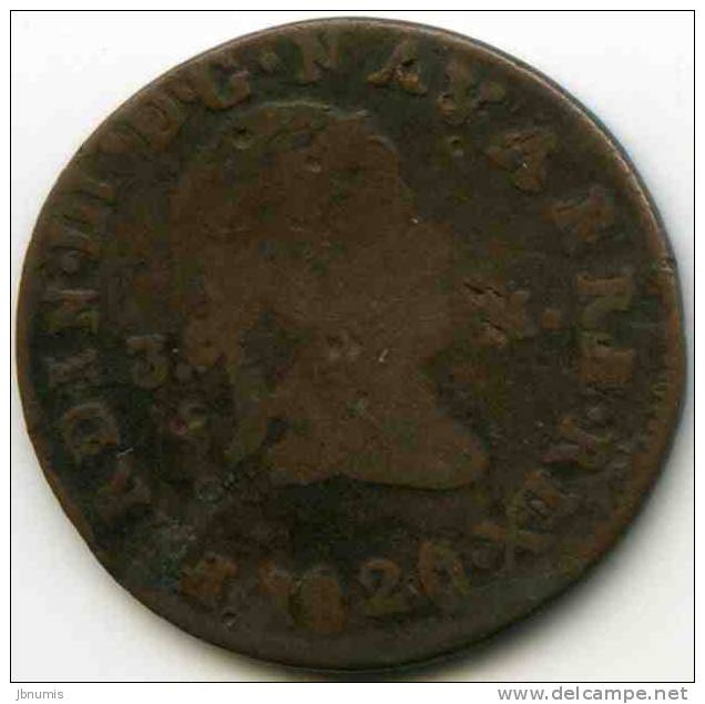 Espagne Spain Navarre 3 Maravedis 1820 - Monedas Provinciales