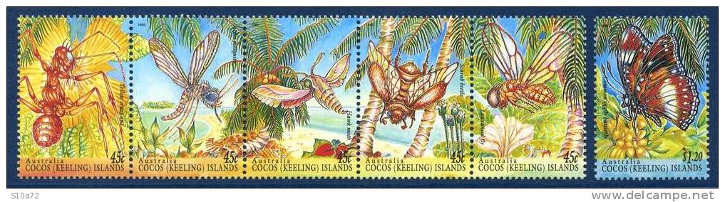 Cocos Islands - Yvert 315/320 ** TB - Insectes - Cote 10 - Cocos (Keeling) Islands