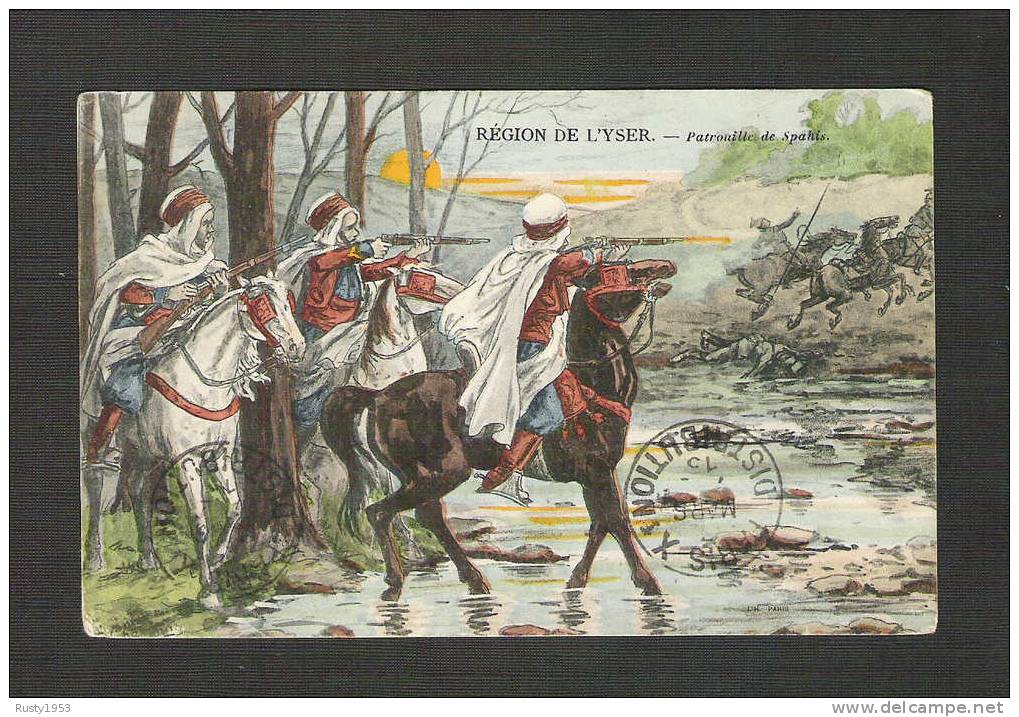 (h)militaria 14/18=carte Militaire Région De L'yser-patrouille De Spahis - 1914-18