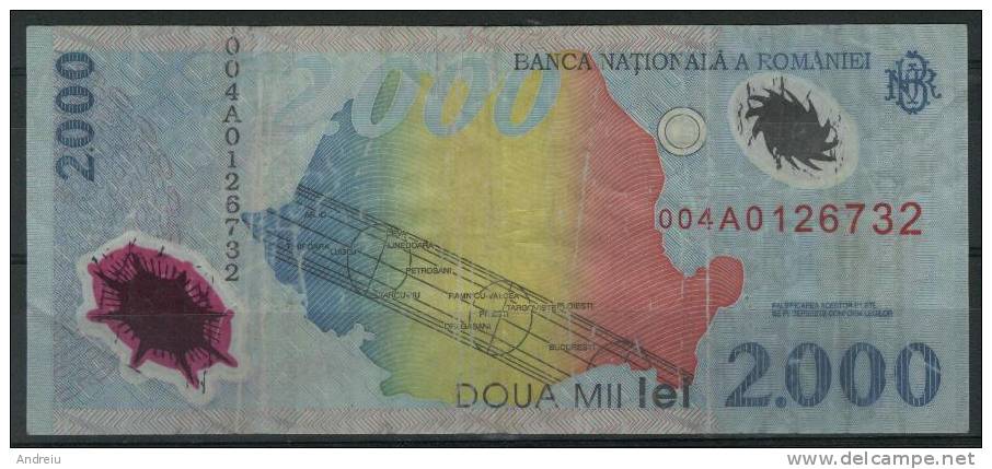 1999 Romania Roumanie Rumänien  - 2.000 Lei  POLYMER CIRCULATED  Eclipse - Rumania