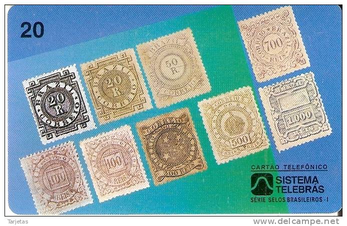 TARJETA DE BRASIL DE VARIOS SELLOS ANTIGUOS (SELLO-STAMP) - Francobolli & Monete