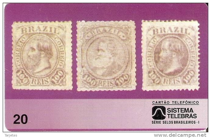 TARJETA DE BRASIL DE VARIOS SELLOS ANTIGUOS (SELLO-STAMP) - Sellos & Monedas