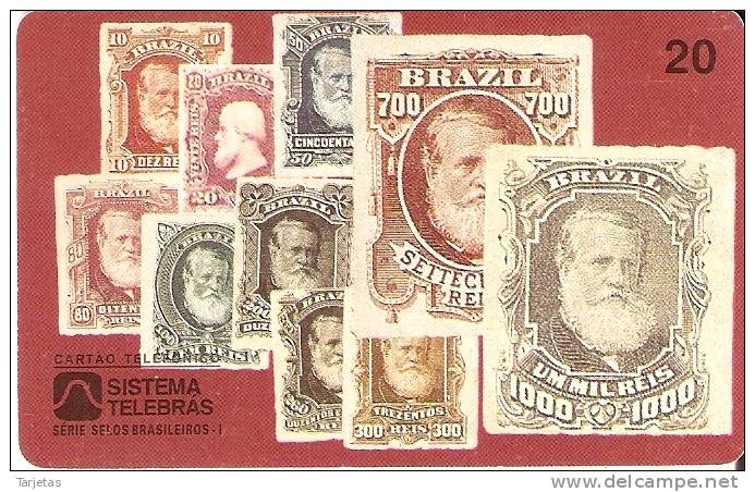 TARJETA DE BRASIL DE VARIOS SELLOS ANTIGUOS (SELLO-STAMP) - Sellos & Monedas