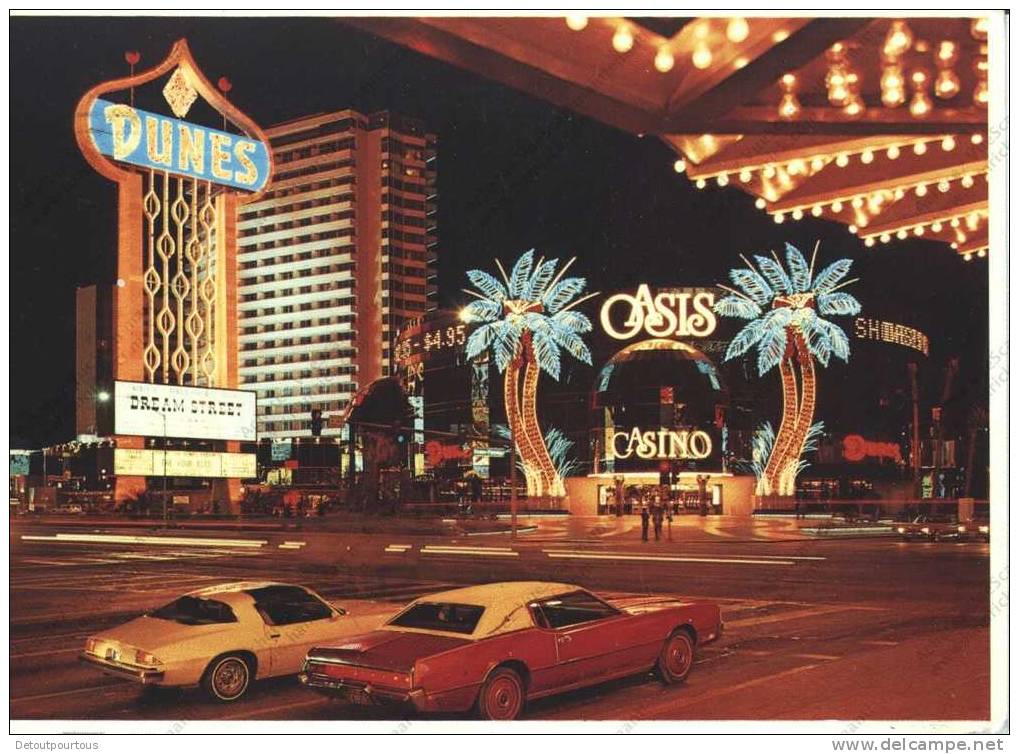 LAS VEGAS USA : Casino OASIS Hotel DUNES  ( Auto Great Vintage American Cars Chevrolet Lincoln Cadillac ??? - Las Vegas