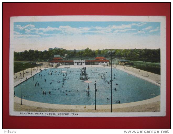 Memphis Tn  Municpal Swimming Pool  1930 Cancel    Vintage Wb    ---======ref163 - Memphis