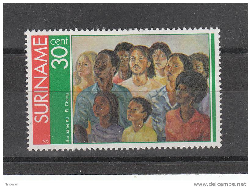 Surinam   -   1976.  The New Surinam. Faces Turned Towards The Future. Painting By R. Chang.  MNH - Impresionismo