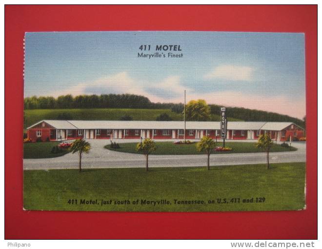 Maryville Tn  411 Motel   Linen 1966 Cancel ---======ref163 - Sonstige & Ohne Zuordnung