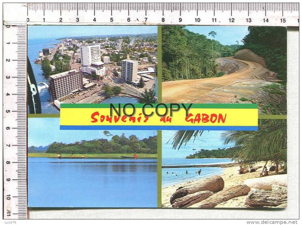 REPUBLIQUE Du GABON -  4 Vues :Libreville, Piste En Forêt Près De N'Dendé, Sur Les Lacs à Lambaréné, Au Cap Santa Clara - Gabon