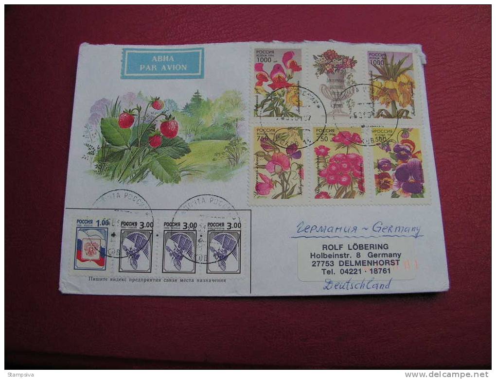 == Russland,  Blumen Cv. To Germany 1996 - Brieven En Documenten