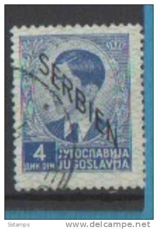 1941SRB SERBIEN DEUTSCHE BESETZUNG SRBIJA OVERPRINT DEFINITIVE USED - Occupation 1938-45