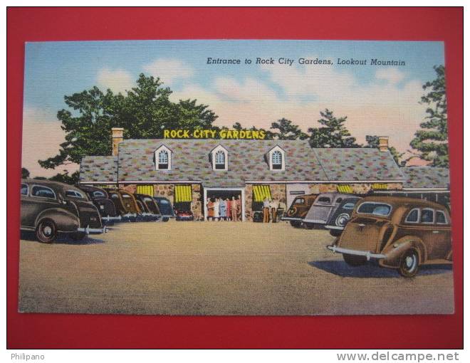 Entrance To Rock Gardens--- Lookout Mountain Tn -linen ---======ref163 - Sonstige & Ohne Zuordnung