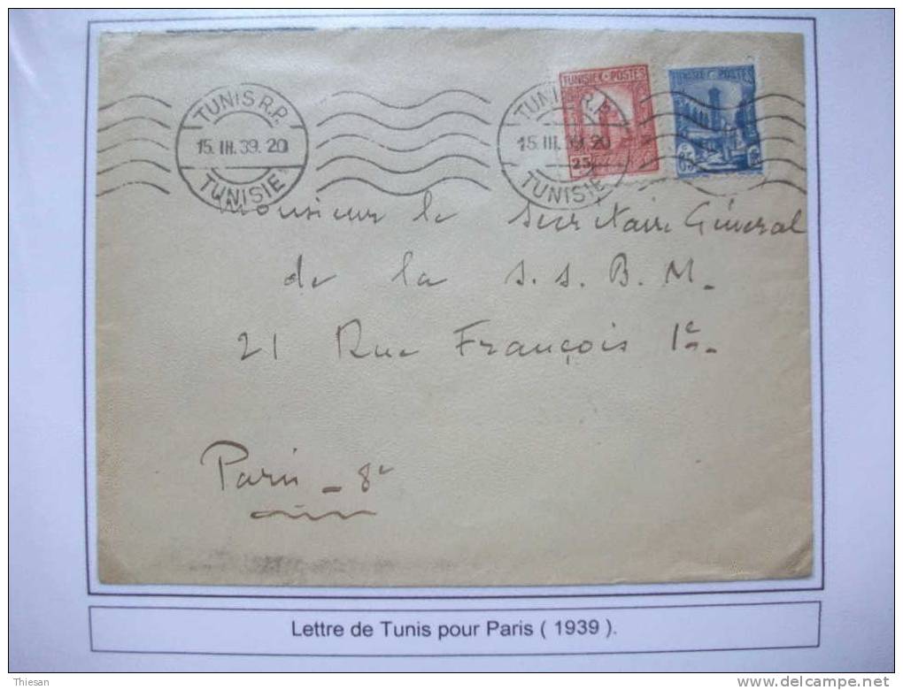 Tunisie Lettre Cover Tunis 1939 OMEC. - Brieven En Documenten