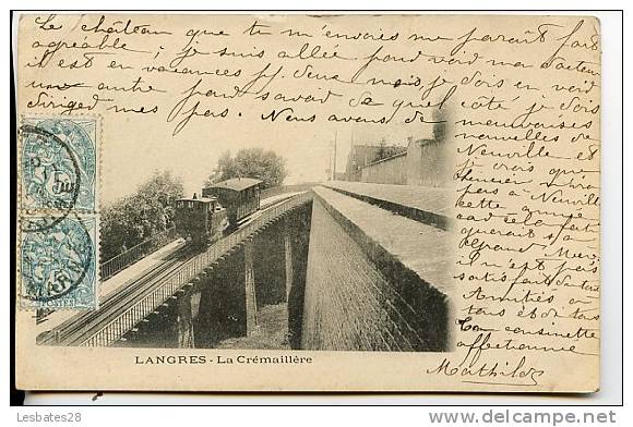 CPA 52  LANGRES- Le TRAIN à La Crémaillère  1904- Av-sa 2001-124 - Opere D'Arte