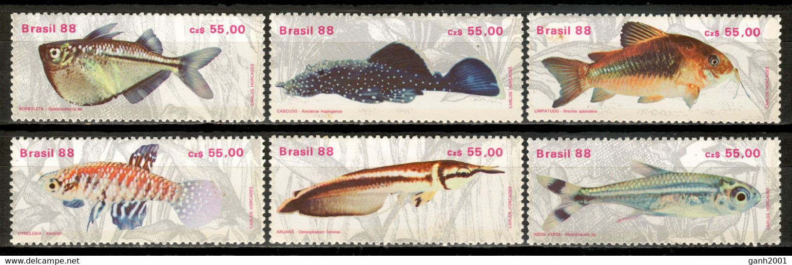 Brazil 1988 Brasil / Fish Fishes MNH Peces Fische Poisson / 0537  38-3 - Peces