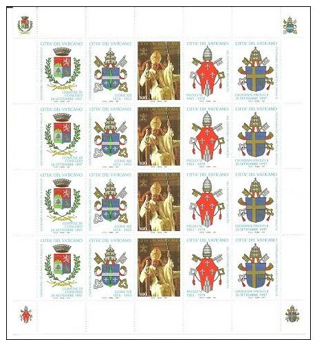 VATICANO-MINIFOGLIO 100° NASCITA PAOLO VI-1997-NUOVO MNH** - Blocks & Sheetlets & Panes