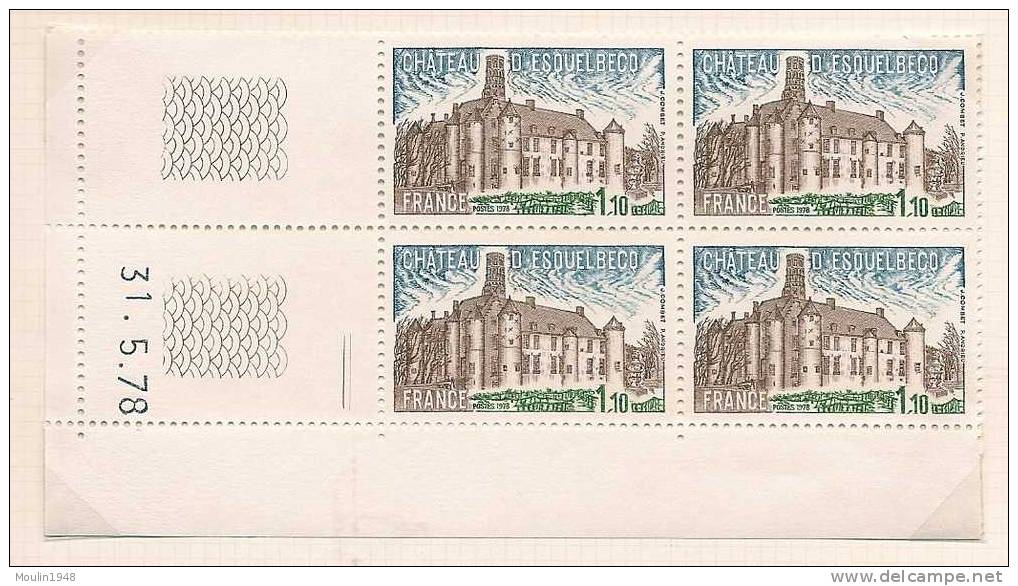 Bloc De 4  YT  2000  Chateau D'esquelbecq      Coin Daté  Du  31-5-78 - 1970-1979