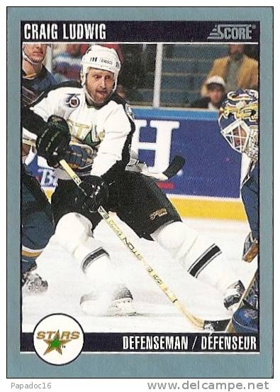 Carte / Card / Karte Hockey - Craig Ludwig - Defenseman / Défenseur - North Stars (Score 92 N° 94) - 1990-1999