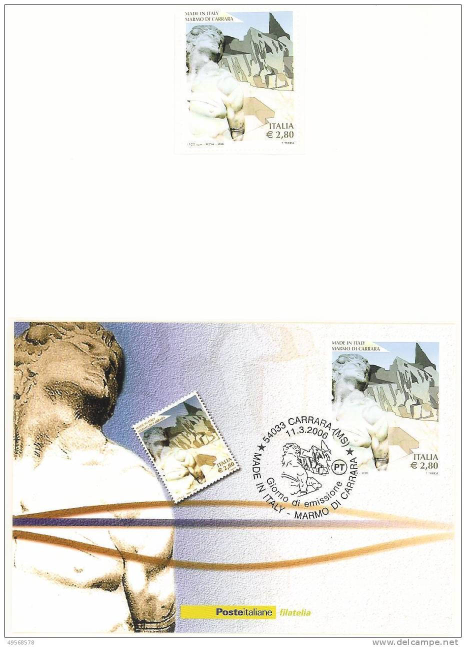 Grandi Eventi Filatelici 2006 - Folder -Made In Italy, Marmo Di Carrara - - Folder