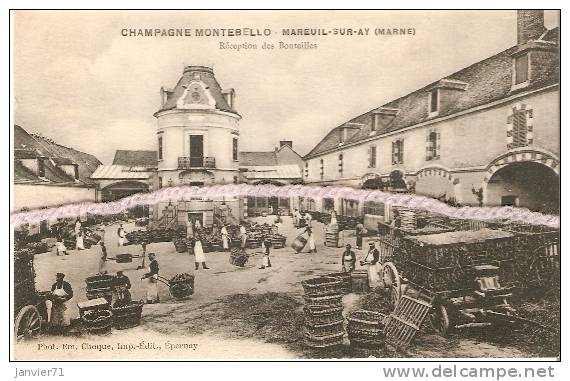 Mareuil-sur-Ay : Champagne Montebello  Réception Des Bouteilles - Mareuil-sur-Ay