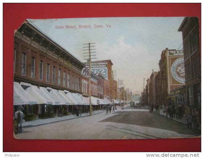 Bristol Tn  Va  State Street   1916 Cancel ---as Is-note Upper Left Cornor    ---=========ref166 - Andere & Zonder Classificatie