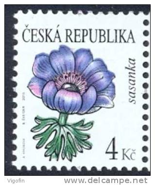 CZ 2010-660 DEFINITIVE FLOWER, CZECH REPUBLIK, 1 X 1v,  MNH - Neufs