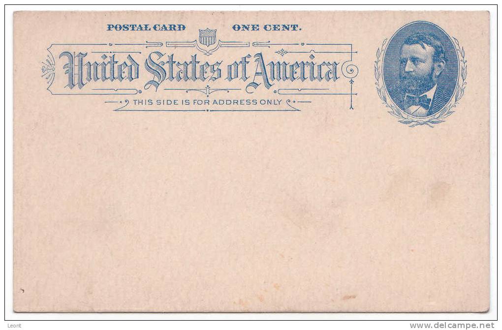 Postal Card One Cent - Ulysses S. Grant - 1890s - Unused - Presidents