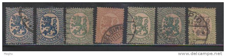 Finland 1917 Used, 7 Stamps, - Usados