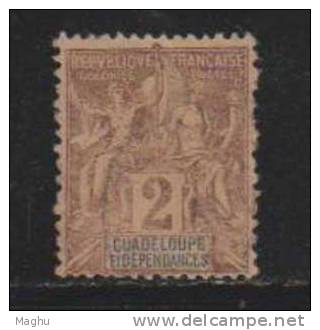 Guadeloupe Used 1892, 2c Brown - Gebruikt