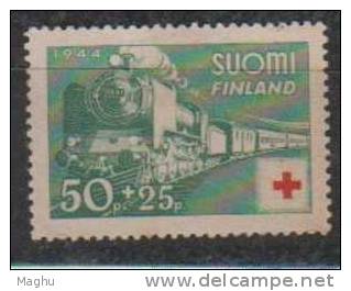 Finland Used 1944, Red Cross Fund, Unused Hinged, No Gum, Train, Transport, - Used Stamps