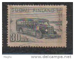 Finland Used 1946, Motor Coach, Transport, Automobiles, Damage, Filler, - Oblitérés