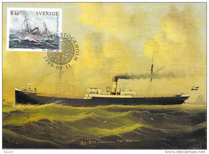 SUEDE Carte MAXIMUM Num.yvert 2083  PEINTURE MARINE TABLEAU BATEAU - Maximum Cards & Covers