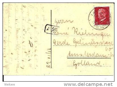 W229/ Hindenburg 15 Pfg. 1928 Von Lanke (Bez.Potsdam) Nach Holland Auf Bildkarte Vom Liepnitzsee - Briefe U. Dokumente