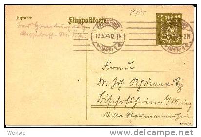 W-GA331/ P 155, Holztaube-Flugpostkarte 1924 - Briefe U. Dokumente