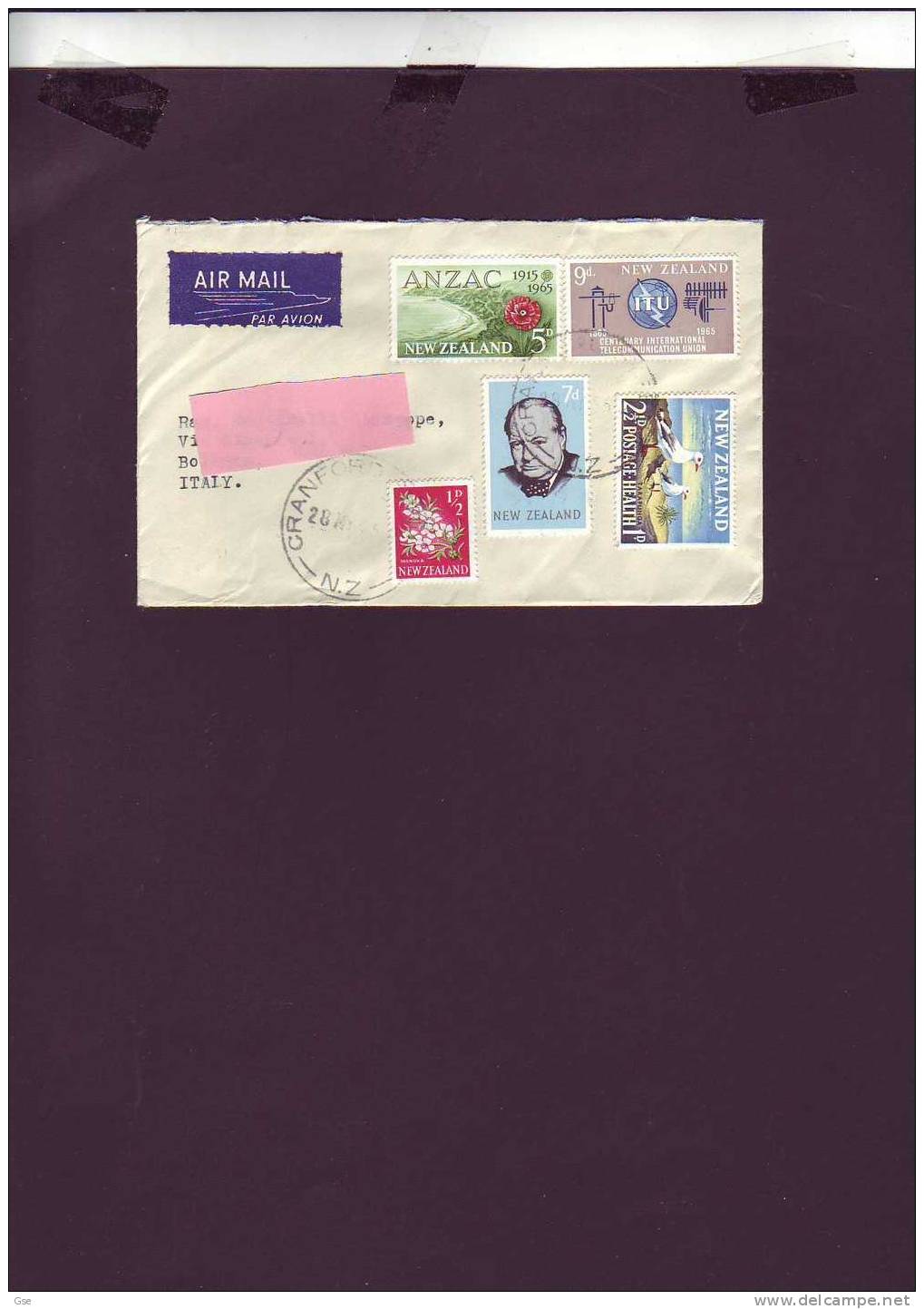 NUOVA  ZELANDA  1965 - Lettera Per Italia - Churchill - Cartas & Documentos