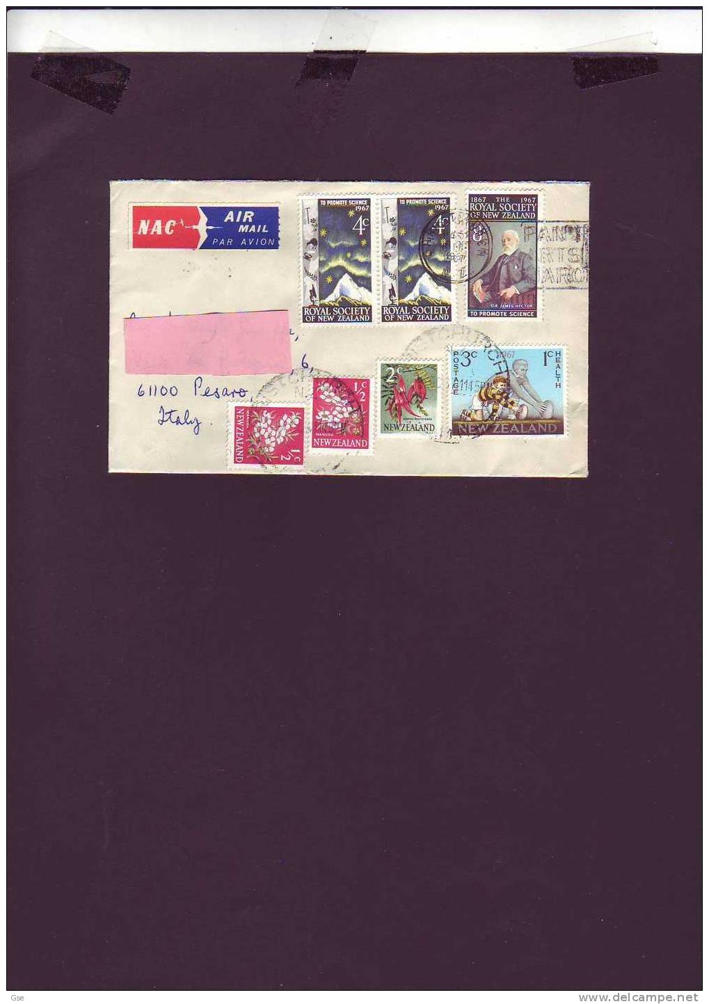 NUOVA  ZELANDA  1967 - Lettera Per L´Italia - Brieven En Documenten