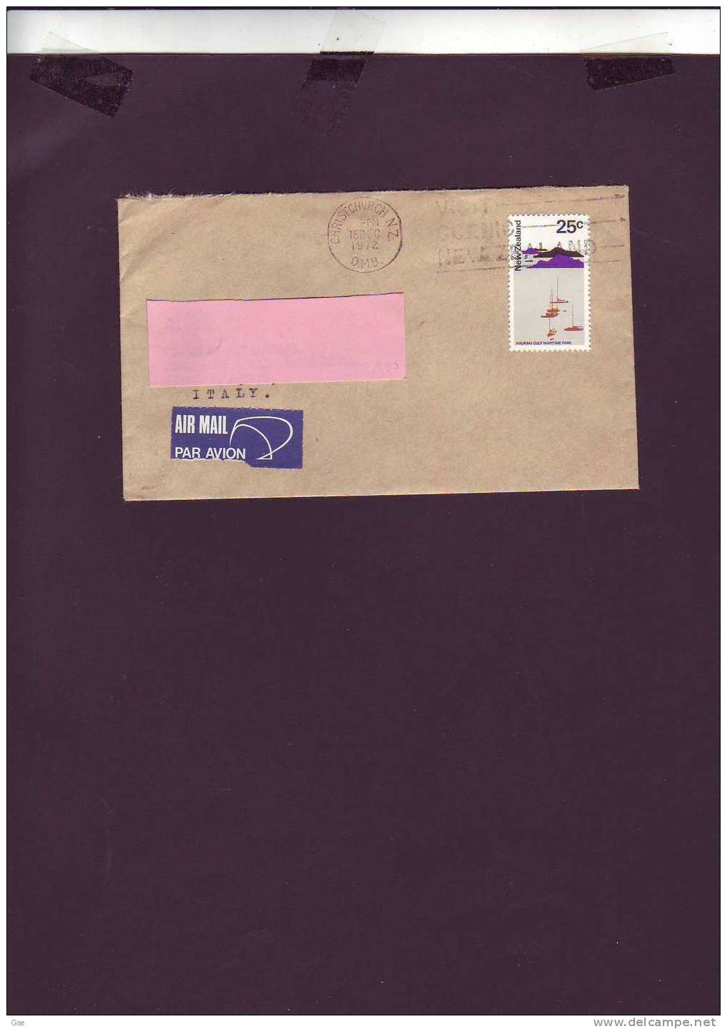 NUOVA  ZELANDA  1972 - Lettera  Per L´Italia - Briefe U. Dokumente