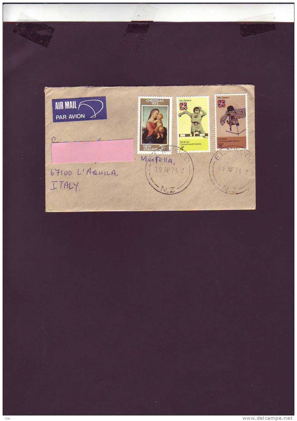 NUOVA  ZELANDA  1974- Lettera   Per L'Italia - Sport - Atletica - Covers & Documents