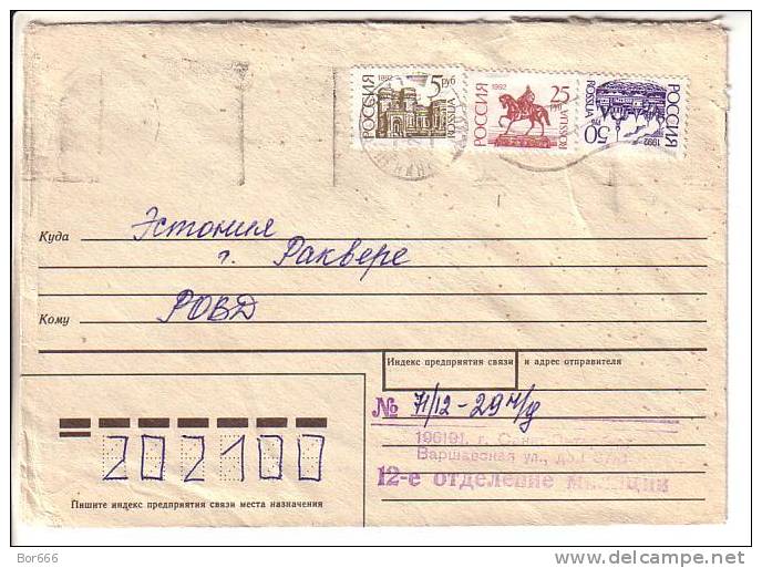 GOOD RUSSIA Postal Cover To ESTONIA 1993 - Good Stamped - Covers & Documents